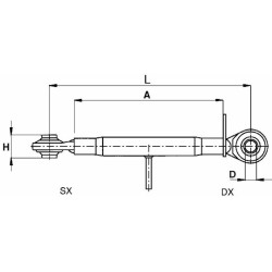 Terzo punto meccanico cat. II M27x3 lunghezza 300-430mm