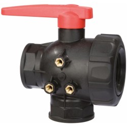 Valvola sfera 3 vie o flusso continuo G 1 1/4