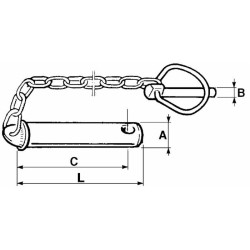 Perno per 3Â°punto Ã¸19x120mm con spina scatto