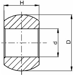 Rotula per ganci inferiori Ã˜ 56x35mm con foro Ã˜ 22mm