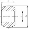 Rotula per ganci inferiori Ã˜ 56x35mm con foro Ã˜ 22mm