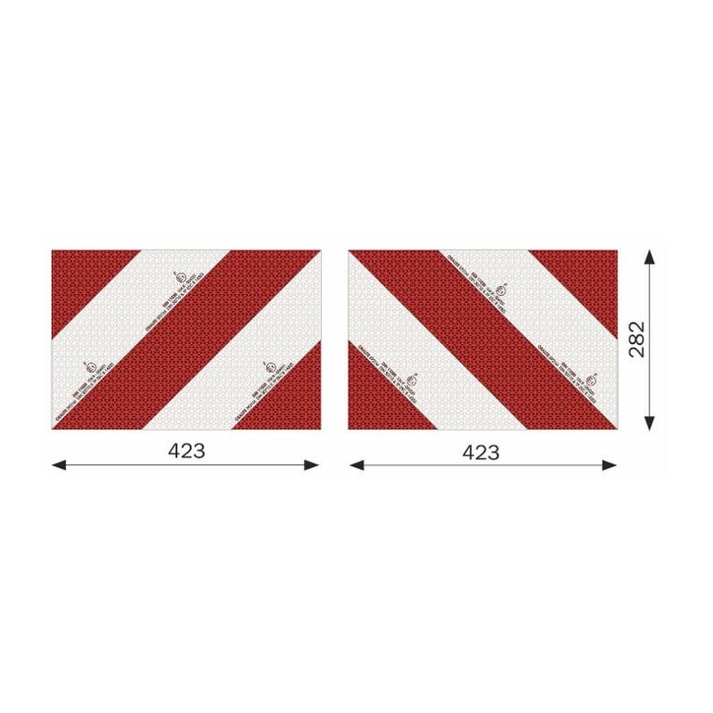 Kit 2 pannelli adesivi omologati per segnalazione su strada 423x282mm