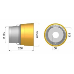 Controcuffia tonda media Ã˜150 - 225 e lunghezza 230mm