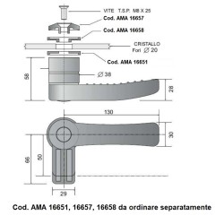 Chiusura per finestrino sx con maniglia di 130mm