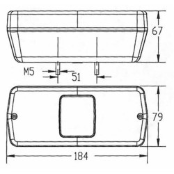Fanale posteriore dx 184x79x67mm