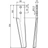 Coltello per falciatrice lunghezza 334mm foro Ã˜ 12,5mm