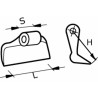 Mazza trincia lunghezza 94mm larghezza 75mm attacco 22mm con foro Ã˜ 16,5mm
