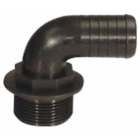 Raccordo portagomma curvo Ã˜ 25 filetto maschio