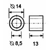 Distanziale per gommino di protezione vetro con Ã˜ esterno 14mm - Ã˜ interno 8,5mm - altezza 13mm