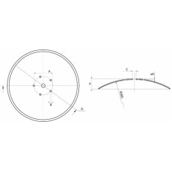 Disco frangizolle per aratro con Ã¸ 710mm spessore 6mm e foro centrale di 26mm