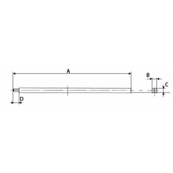 Asse porta dischi frangizolle di 1008mm sezione 25x25mm