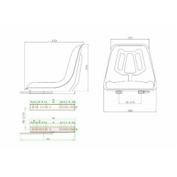 Sedile per macchine di pulizia industriale in sky nero 415x380x350mm