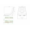 Sedile per macchine di pulizia industriale in sky nero 415x380x350mm