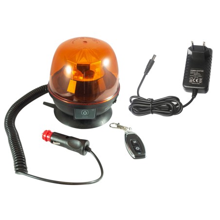 Lampeggiante a batteria con telecomando 12-24V base magnetica
