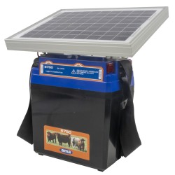 Elettrificatore Ranch Ama S750 a batteria con alimentazione a pannello solare 10W