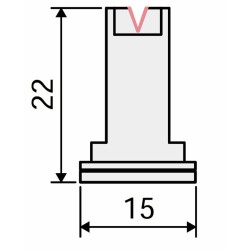Ugello a ventaglio antideriva con inserto in ceramica rosso Ã˜ 1,2mm