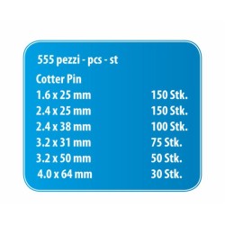 Set assortito con 555 coppiglie standard