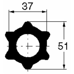Tubo cardanico interno a stella tipo s4 lunghezza 3mt adattabile a Walterscheid