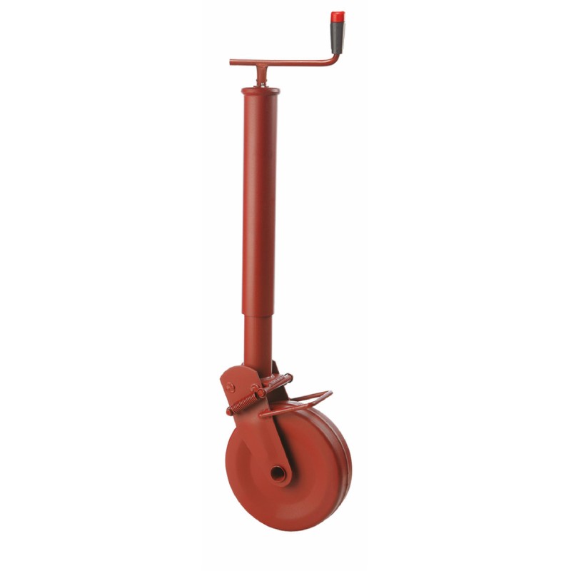 Ruota d'appoggio con bloccaggio a molla Ã¸ 60mm e di ruota ferro 220x60mm colore rosso