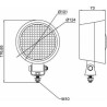 Faro da lavoro alogeno rotondo Ã˜ 124mm ad ampio raggio 55-70W senza lampadina
