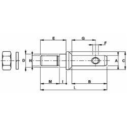 Perno d'attacco Ã¸22-22 m22x1,5
