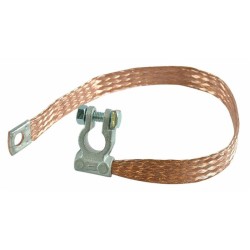 Treccia di massa con morsetto batteria polaritÃ  negativa sezione 50mmÂ² lunghezza 500mm occhiello Ã¸ 12,5mm