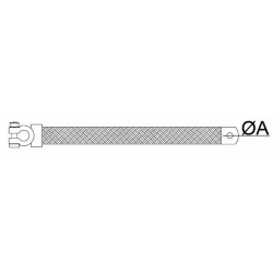 Treccia di massa con morsetto batteria polaritÃ  negativa sezione 50mmÂ² lunghezza 500mm occhiello Ã¸ 12,5mm