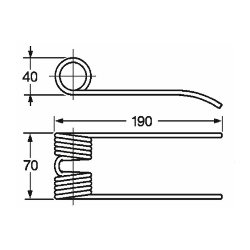 Dente pick-up adattabile new Holland 131673 filo 4,8