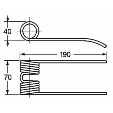 Dente pick-up adattabile new Holland 131673 filo 4,8