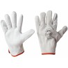 Guanto in pelle fiore orlato con polso elasticizzato taglia XL