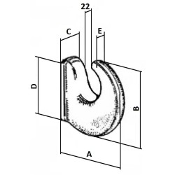 Gancio di traino medio 100x92mm non omologato