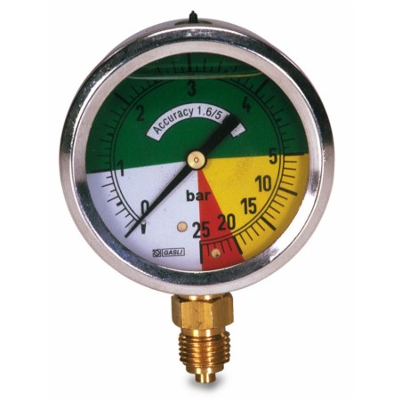 Manometro isometrico alla glicerina Ã˜ 63mm filettatura 1/4" cilindrico