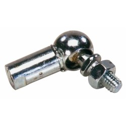 Snodo in acciaio destro filetto M6x1 con dado e anello
