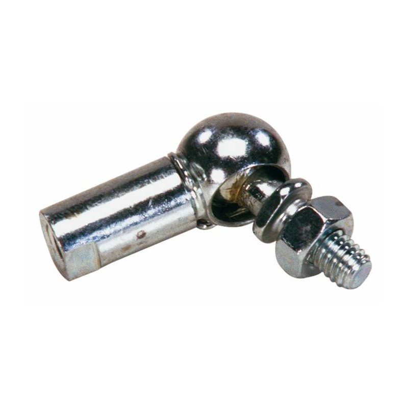 Snodo in acciaio destro filetto M6x1 con dado e anello