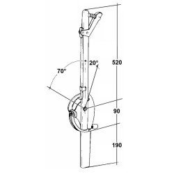 Leva freno a mano per rimorchi con interasse 520mm