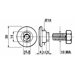 Piattello portalama con bullone adattabile Bcs 562296140 + 311122081