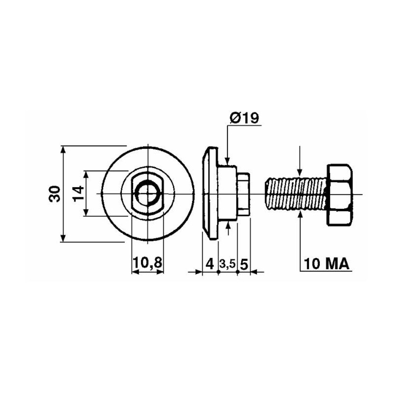Piattello portalama con bullone adattabile Bcs 562296140 + 311122081