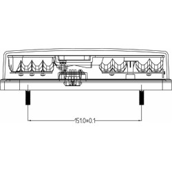 Fanale posteriore sx a 43 LED 227,6x105,8x55mm 12V