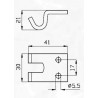 Riscontro per chiusura registrabile a "T" 30x37mm zincato
