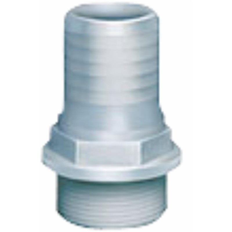 Raccordo portagomma dritto in nylon Ã˜ 50 filetto maschio