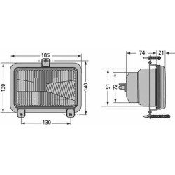 Proiettore asimmettrico 185x140mm