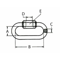 Maglia rapida zincata per catene Ã˜ 6mm