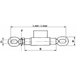 Manicotto per catena stabilizzatrice con tenditori ad asola 370mm filettatura M20x2,5