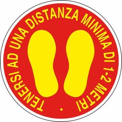 Segnaletica adesiva Covid-19 distanza 1m