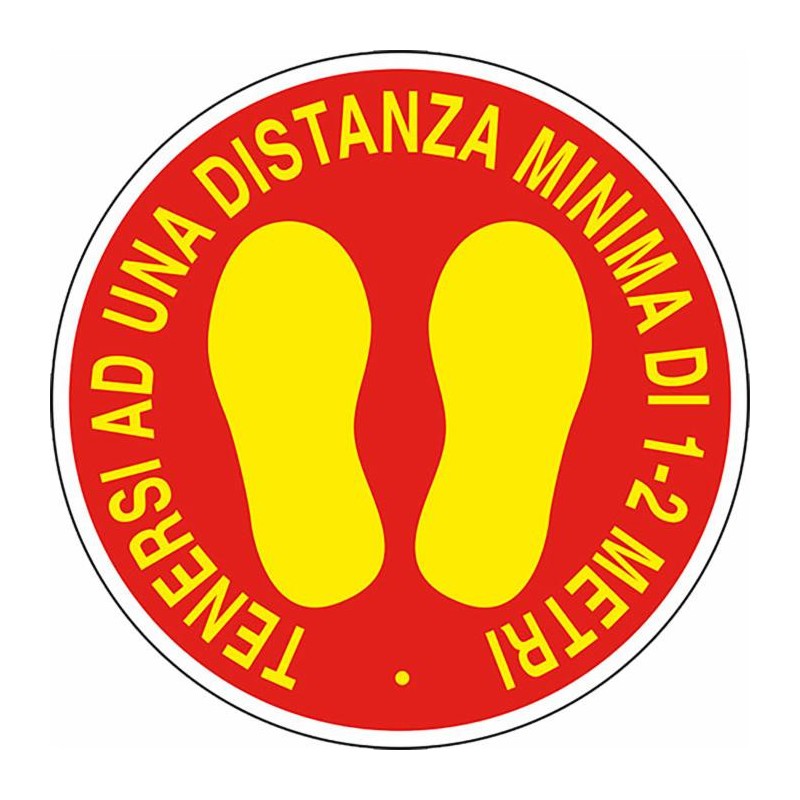 Segnaletica adesiva Covid-19 distanza 1m