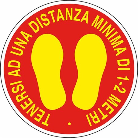 Segnaletica adesiva Covid-19 distanza 1m