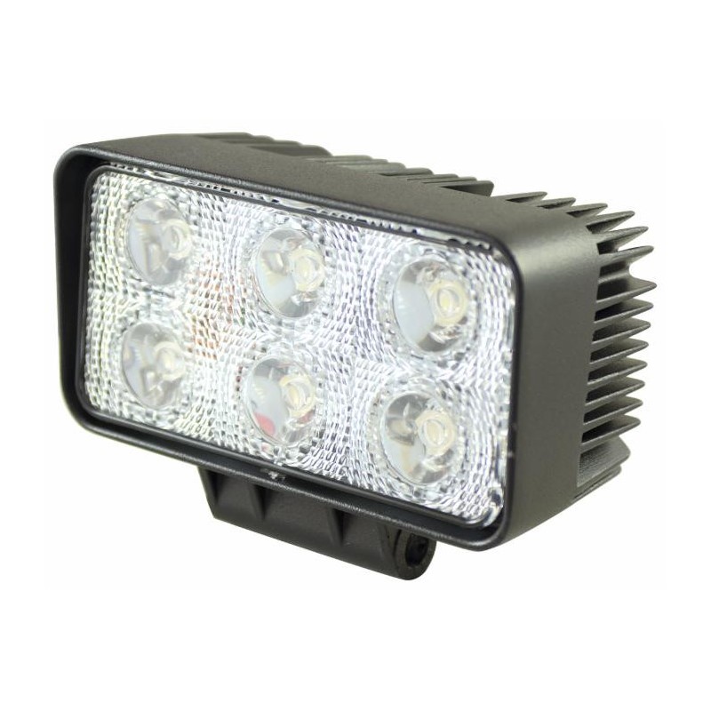 Faro da lavoro 6 LED Epistar rettangolare ad ampio raggio 60Â° 18W IP68