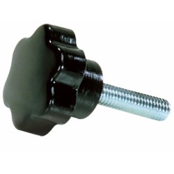 Volantino a 6 lobi Ã˜ 23mm con perno e filetto M6x20mm