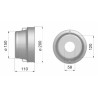 Controcuffia tonda piccola Ã˜200 e lunghezza 110mm