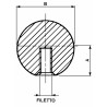Pomolo a sfera Ã˜ 45mm filetto 14MAx18mm